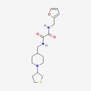 molecular formula C17H25N3O3S B2758890 N1-(呋喃-2-基甲基)-N2-((1-(四氢噻吩-3-基)哌啶-4-基)甲基)草酰胺 CAS No. 2034507-64-5