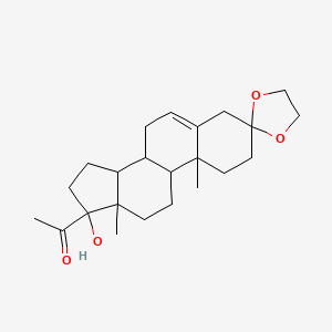 1-(17-Hydroxy-10,13-dimethyl-1,2,4,7,8,9,10,11,12,13,14,15,16,17-tetradecahydrospiro[cyclopenta[a]phenanthrene-3,2'-[1,3]dioxolan]-17-yl)ethanone