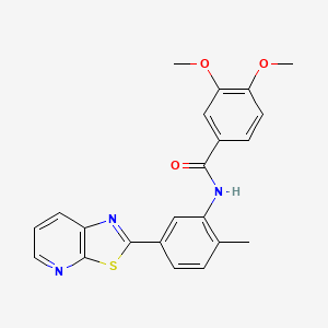 3,4-dimethoxy-N-(2-methyl-5-(thiazolo[5,4-b]pyridin-2-yl)phenyl)benzamide