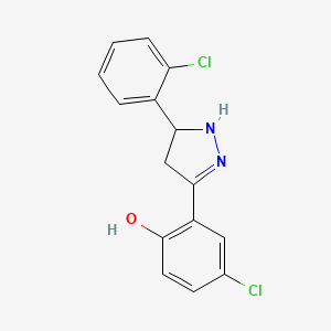 4-chloro-2-[5-(2-chlorophenyl)-4,5-dihydro-1H-pyrazol-3-yl]phenol