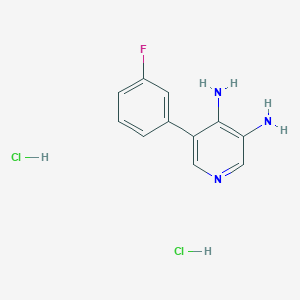 molecular formula C11H12Cl2FN3 B2758899 5-(3-Fluorophenyl)pyridine-3,4-diamine dihydrochloride CAS No. 1956307-53-1