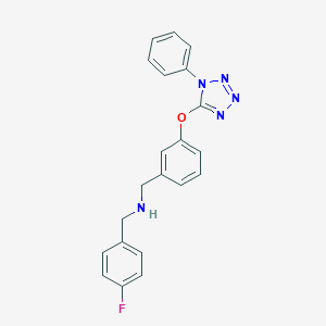 molecular formula C21H18FN5O B275890 (4-fluorobenzyl){3-[(1-phenyl-1H-tetrazol-5-yl)oxy]benzyl}amine 
