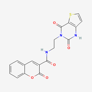 molecular formula C18H13N3O5S B2758903 N-(2-(2,4-dioxo-1,2-dihydrothieno[3,2-d]pyrimidin-3(4H)-yl)ethyl)-2-oxo-2H-chromene-3-carboxamide CAS No. 2034603-07-9