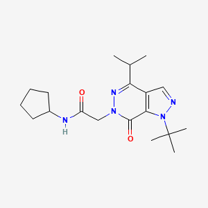 2-(1-(tert-butyl)-4-isopropyl-7-oxo-1H-pyrazolo[3,4-d]pyridazin-6(7H)-yl)-N-cyclopentylacetamide