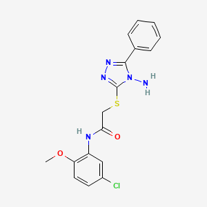 2-[(4-amino-5-phenyl-4H-1,2,4-triazol-3-yl)sulfanyl]-N-(5-chloro-2-methoxyphenyl)acetamide