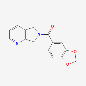 molecular formula C15H12N2O3 B2758920 benzo[d][1,3]dioxol-5-yl(5H-pyrrolo[3,4-b]pyridin-6(7H)-yl)methanone CAS No. 2320423-01-4