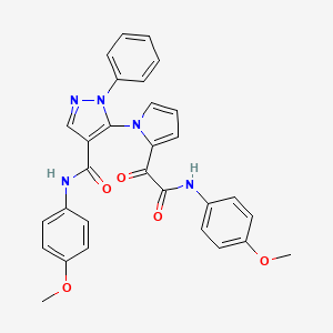 5-{2-[2-(4-methoxyanilino)-2-oxoacetyl]-1H-pyrrol-1-yl}-N-(4-methoxyphenyl)-1-phenyl-1H-pyrazole-4-carboxamide