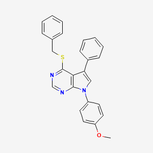 molecular formula C26H21N3OS B2758932 4-(benzylthio)-7-(4-methoxyphenyl)-5-phenyl-7H-pyrrolo[2,3-d]pyrimidine CAS No. 442879-03-0