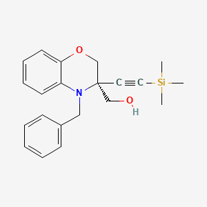 molecular formula C21H25NO2Si B2758946 (4-benzyl-3-((trimethylsilyl)ethynyl)-3,4-dihydro-2H-benzo[b][1,4]oxazin-3-yl)methanol CAS No. 1799616-60-6