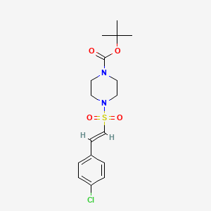 molecular formula C17H23ClN2O4S B2758949 叔丁基 4-[(E)-2-(4-氯苯基)乙烯基]磺酰基哌嗪-1-羧酸酯 CAS No. 1089603-87-1
