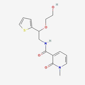 molecular formula C15H18N2O4S B2758956 N-(2-(2-hydroxyethoxy)-2-(thiophen-2-yl)ethyl)-1-methyl-2-oxo-1,2-dihydropyridine-3-carboxamide CAS No. 2034312-86-0