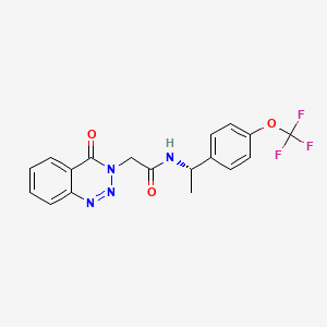 molecular formula C18H15F3N4O3 B2758957 (S)-2-(4-氧代苯并[d][1,2,3]三唑-3(4H)-基)-N-(1-(4-(三氟甲氧基)苯基)乙基)乙酰胺 CAS No. 1929519-13-0