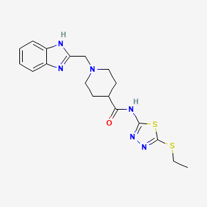 1-((1H-benzo[d]imidazol-2-yl)methyl)-N-(5-(ethylthio)-1,3,4-thiadiazol-2-yl)piperidine-4-carboxamide