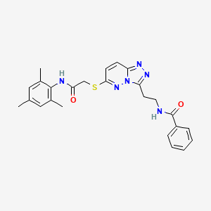 molecular formula C25H26N6O2S B2758966 N-(2-(6-((2-(二异丙基氨基)-2-氧代乙基)硫)-[1,2,4]三唑并[4,3-b]吡啶-3-基)乙基)苯甲酰胺 CAS No. 872993-82-3