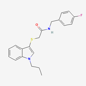 molecular formula C20H21FN2OS B2758971 N-[(4-氟苯基)甲基]-2-(1-丙基吲哚-3-基)硫代乙酰胺 CAS No. 851412-13-0