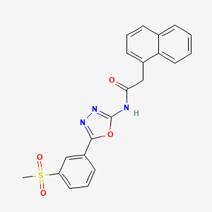 molecular formula C21H17N3O4S B2758976 N-[5-(3-methylsulfonylphenyl)-1,3,4-oxadiazol-2-yl]-2-naphthalen-1-ylacetamide CAS No. 886906-88-3