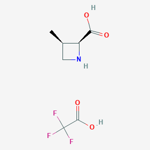 molecular formula C7H10F3NO4 B2758980 (2S,3R)-3-Methylazetidine-2-carboxylic acid;2,2,2-trifluoroacetic acid CAS No. 2247106-48-3