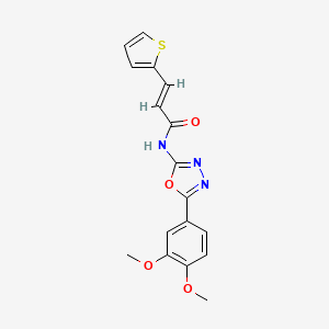 (E)-N-(5-(3,4-dimethoxyphenyl)-1,3,4-oxadiazol-2-yl)-3-(thiophen-2-yl)acrylamide