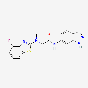 molecular formula C17H14FN5OS B2758986 2-((4-fluorobenzo[d]thiazol-2-yl)(methyl)amino)-N-(1H-indazol-6-yl)acetamide CAS No. 1421475-59-3
