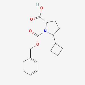 molecular formula C17H21NO4 B2758992 5-Cyclobutyl-1-phenylmethoxycarbonylpyrrolidine-2-carboxylic acid CAS No. 2248258-20-8