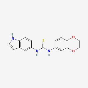 molecular formula C17H15N3O2S B2759001 1-(2,3-dihydro-1,4-benzodioxin-6-yl)-3-(1H-indol-5-yl)thiourea CAS No. 299207-78-6