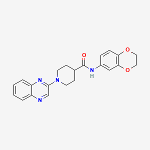 molecular formula C22H22N4O3 B2759011 N-(2,3-二氢-1,4-苯并二噁烷-6-基)-1-喹啉-2-基哌啶-4-甲酸胺 CAS No. 946384-24-3