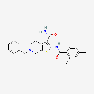 molecular formula C24H25N3O2S B2759021 6-Benzyl-2-(2,4-dimethylbenzamido)-4,5,6,7-tetrahydrothieno[2,3-c]pyridine-3-carboxamide CAS No. 887206-05-5