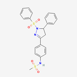 N-(4-(5-phenyl-1-(phenylsulfonyl)-4,5-dihydro-1H-pyrazol-3-yl)phenyl)methanesulfonamide