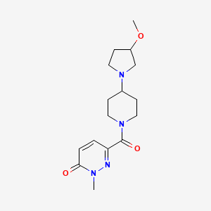 molecular formula C16H24N4O3 B2759028 6-(4-(3-methoxypyrrolidin-1-yl)piperidine-1-carbonyl)-2-methylpyridazin-3(2H)-one CAS No. 2320444-90-2