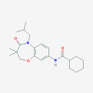 N-(5-isobutyl-3,3-dimethyl-4-oxo-2,3,4,5-tetrahydrobenzo[b][1,4]oxazepin-8-yl)cyclohexanecarboxamide