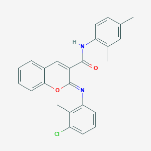 molecular formula C25H21ClN2O2 B2759032 (2Z)-2-[(3-chloro-2-methylphenyl)imino]-N-(2,4-dimethylphenyl)-2H-chromene-3-carboxamide CAS No. 1327182-73-9