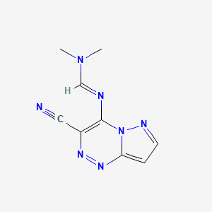 molecular formula C9H9N7 B2759033 N'-(3-cyanopyrazolo[5,1-c][1,2,4]triazin-4-yl)-N,N-dimethylimidoformamide CAS No. 1306753-69-4
