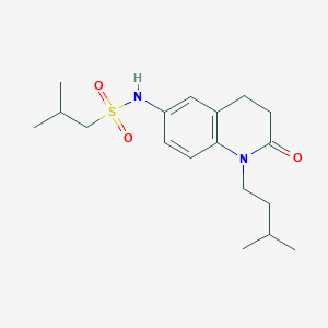 molecular formula C18H28N2O3S B2759041 N-(1-异戊基-2-氧代-1,2,3,4-四氢喹啉-6-基)-2-甲基丙烷-1-磺酰胺 CAS No. 946198-96-5