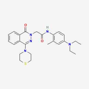 molecular formula C25H31N5O2S B2759046 1-({1-[(2-Chlorobenzyl)sulfonyl]piperidin-4-yl}methyl)azepane CAS No. 1251620-49-1