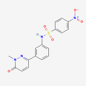 molecular formula C17H14N4O5S B2759056 N-(3-(1-methyl-6-oxo-1,6-dihydropyridazin-3-yl)phenyl)-4-nitrobenzenesulfonamide CAS No. 941979-41-5