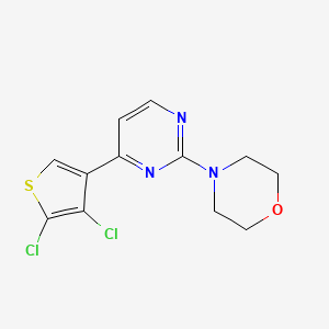 molecular formula C12H11Cl2N3OS B2759059 4-[4-(4,5-二氯噻吩-3-基)嘧啶-2-基]吗啉 CAS No. 2413904-65-9