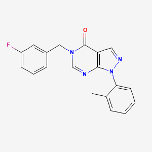 molecular formula C19H15FN4O B2759063 5-[(3-Fluorophenyl)methyl]-1-(2-methylphenyl)pyrazolo[3,4-d]pyrimidin-4-one CAS No. 895011-91-3