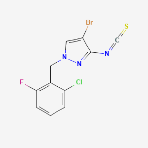 molecular formula C11H6BrClFN3S B2759069 4-bromo-1-(2-chloro-6-fluorobenzyl)-3-isothiocyanato-1H-pyrazole CAS No. 1004194-69-7