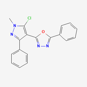 2-(5-chloro-1-methyl-3-phenyl-1H-pyrazol-4-yl)-5-phenyl-1,3,4-oxadiazole