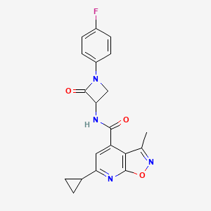 6-cyclopropyl-N-[1-(4-fluorophenyl)-2-oxoazetidin-3-yl]-3-methyl-[1,2]oxazolo[5,4-b]pyridine-4-carboxamide
