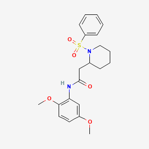 molecular formula C21H26N2O5S B2759083 N-(2,5-dimethoxyphenyl)-2-(1-(phenylsulfonyl)piperidin-2-yl)acetamide CAS No. 1021040-35-6