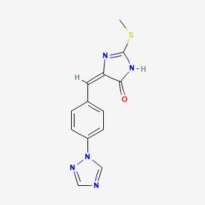 2-(methylsulfanyl)-5-{(E)-[4-(1H-1,2,4-triazol-1-yl)phenyl]methylidene}-3,5-dihydro-4H-imidazol-4-one
