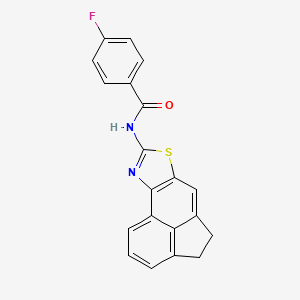 molecular formula C20H13FN2OS B2759085 N-(4,5-dihydroacenaphtho[5,4-d]thiazol-8-yl)-4-fluorobenzamide CAS No. 477325-72-7
