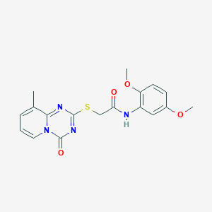 molecular formula C18H18N4O4S B2759091 N-(4-氯苯并[d]噻唑-2-基)-N-(3-(二甲基氨基)丙基)噻吩-2-羧酰胺盐酸盐 CAS No. 896340-71-9