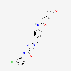 N-(3-chlorophenyl)-1-({4-[2-(4-methoxyphenyl)acetamido]phenyl}methyl)-1H-imidazole-4-carboxamide