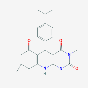 molecular formula C24H29N3O3 B2759099 1,3,8,8-四甲基-5-[4-(异丙基)苯基]-5,8,9,10-四氢吡咯并[4,5-b]喹啉-2,4,6(1H,3H,7H)-三酮 CAS No. 868144-02-9