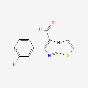 molecular formula C12H7FN2OS B2759101 6-(3-氟苯基)咪唑[2,1-b][1,3]噻唑-5-甲醛 CAS No. 860788-35-8