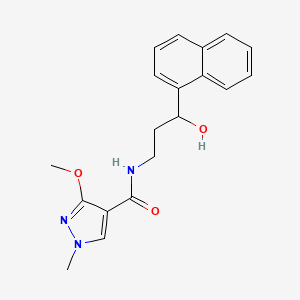 molecular formula C19H21N3O3 B2759102 N-(3-hydroxy-3-(naphthalen-1-yl)propyl)-3-methoxy-1-methyl-1H-pyrazole-4-carboxamide CAS No. 1421441-82-8