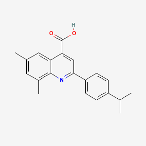 molecular formula C21H21NO2 B2759105 2-(4-异丙基苯基)-6,8-二甲基喹啉-4-羧酸 CAS No. 897554-44-8