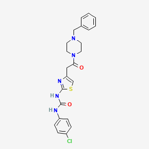 molecular formula C23H24ClN5O2S B2759107 1-(4-(2-(4-Benzylpiperazin-1-yl)-2-oxoethyl)thiazol-2-yl)-3-(4-chlorophenyl)urea CAS No. 897620-73-4